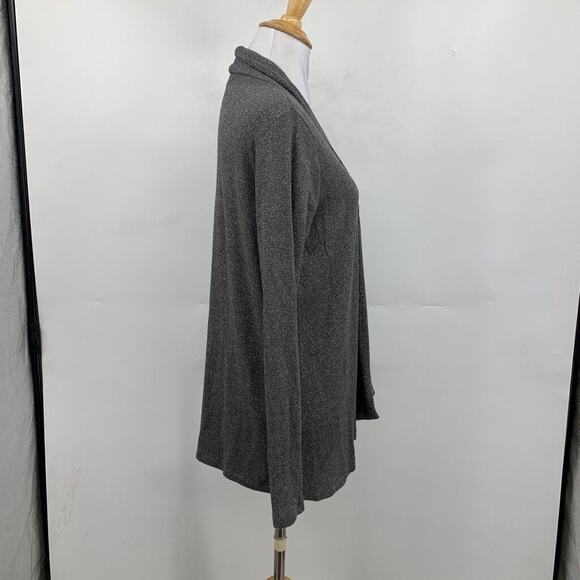 Michael Stars Cardigan Womens XS Extra Small Gray Silver Metallic Open Front - Picture 5 of 12